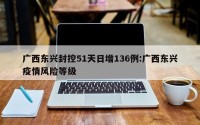 广西东兴封控51天日增136例:广西东兴疫情风险等级