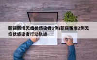 新疆新增无症状感染者1例/新疆新增2例无症状感染者行动轨迹