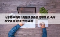 山东泰安新增3例阳性感染者是哪里的,山东泰安新增3例阳性感染者